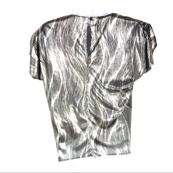 Vintage Jeri Marque Womens Silver Foil Top M - Picture 3 of 5